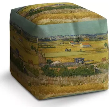 Taburet Sablio Taburet Cube Sklizeň - Vincent van Gogh: 40x40x40 cm