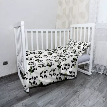 Povlečení Sablio Mikroplyšové povlečení do dětské postýlky Pandy s větvičkou - 100x135 / 40x60