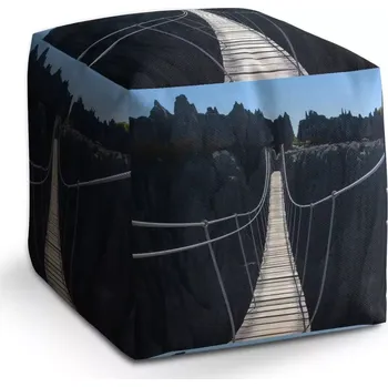 Taburet Sablio Taburet Kostka Visutý most: 40x40x40 cm - Sablio