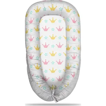 Hnízdečko pro miminko Sablio Hnízdečko pro miminko Růžové korunky na bílé