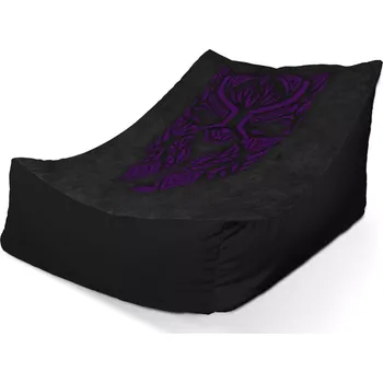 Sedací pytel Sablio Sedací vak Lounge BLACK PANTHER wakanda forever Fialový - 80 x 95 x 50 cm