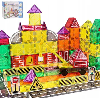 ostatní stavebnice VELKÉ MAGNETICKÉ STAVEBNICE KREATIVNÍ MAGNETIC TILES 3D SADA 40 DÍLKŮ DÁREK