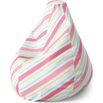 Sedací pytel Sedací vak Pear Čtyřbarevné pruhy - Sablio - 70 x 95 x 15 cm