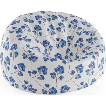 Sedací pytel Sablio Sedací vak Cocoon Modré kvítí - 115 x 75 cm x 45 cm - Sablio