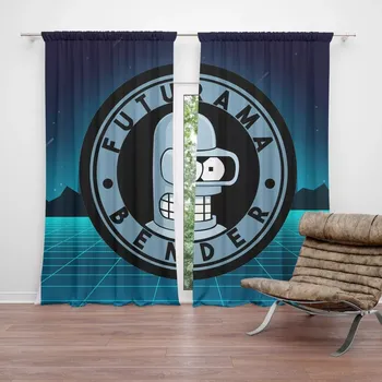 Závěs Sablio Závěsy Futurama Bender Čtvrtá dimenze: 2ks 140x250cm