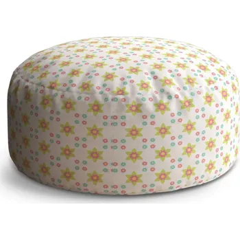 Taburet Sablio Kulatý taburet Circle Barevné kytičky: 38x48 cm - Sablio