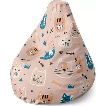 Sedací pytel Sedací vak Pear Barevné kočičky - Sablio - 70 x 95 x 15 cm