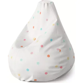 Sedací pytel Sedací vak Pear Barevné tečky na béžové - Sablio - 70 x 95 x 15 cm