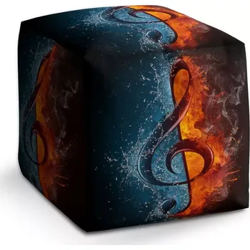 Taburet Sablio Taburet Kostka Ohnivý klíč: 40x40x40 cm - Sablio