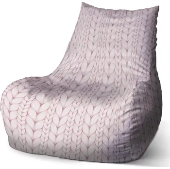Sedací pytel Sedací vak Bean Starorůžové pletení - Sablio - 100 x 90 x 45 cm