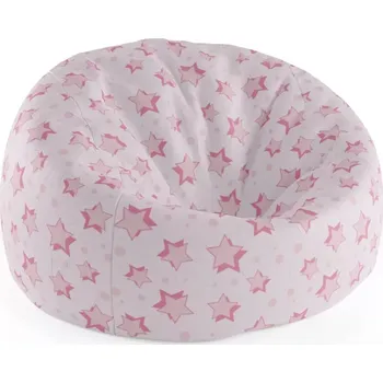 Sedací pytel Sablio Sedací vak Cocoon Růžové hvězdy - 115 x 75 cm x 45 cm - Sablio