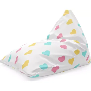 Sedací pytel Sablio Sedací vak Triangl Tříbarevná srdíčka: 120 x 100 x 100 cm - Sablio