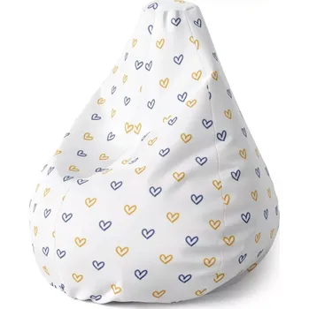 Sedací pytel Sedací vak Pear Malované srdce na bílé - Sablio - 70 x 95 x 15 cm