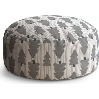 Taburet Sablio Kulatý taburet Circle Šedé stromky: 38x48 cm - Sablio