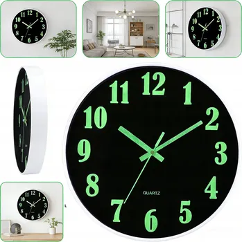 Hodiny VNITŘNÍ NÁSTĚNNÉ HODINY, NÁSTĚNNÉ HODINY, SVÍTÍCÍ NÁSTĚNNÉ HODINY, 30 CM