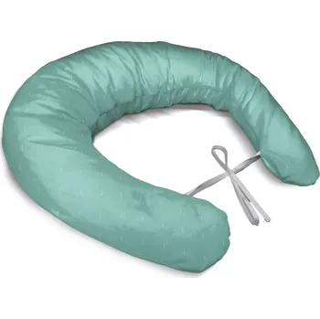 Kojící polštář Sablio Těhotenský polštář Bílé čárky na tyrkysové