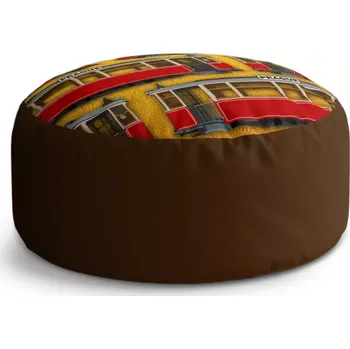 Taburet Sablio Taburet Circle Pražské historické tramvaje Žlutý Pattern: 38x48 cm