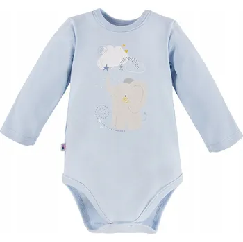 Kojenecký body Body Eevi 104 Mellow slon , modré, s dlouhým rukávem