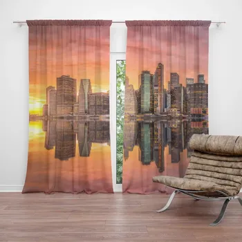 Závěs Sablio Závěsy New York Západ slunce: 2 ks - 140x250 cm - Sablio