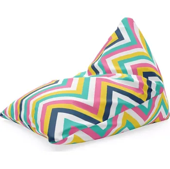 Sedací pytel Sablio Sedací vak Triangl Duhové klikyháky: 120 x 100 x 100 cm - Sablio