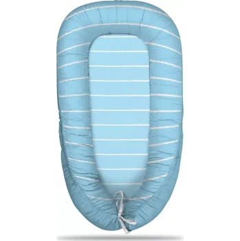 Hnízdečko pro miminko Sablio Hnízdečko pro miminko Bílé linky na modré