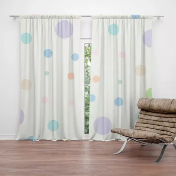 Závěs Sablio Závěsy Tříbarevné puntíky: 2 ks - 140x250 cm - Sablio