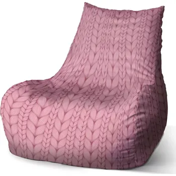 Sedací pytel Sedací vak Bean Růžové pletení - Sablio - 60 x 70 x 70 cm