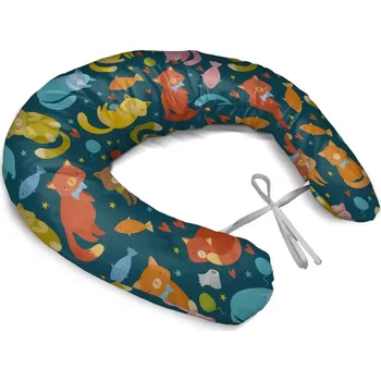 Kojící polštář Sablio Těhotenský polštář Kočky s rybkami