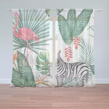 Záclona Sablio Záclony Zebra a plameňák: 2 ks - 150x250 cm - Sablio