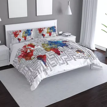 Povlečení Saténové povlečení Jména států - Sablio - 140x200 / 90x70