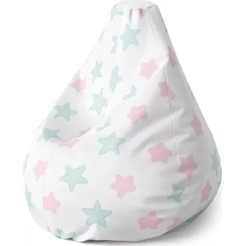 Sedací pytel Sedací vak Pear růžové a modré hvězdy - Sablio - 70 x 95 x 15 cm