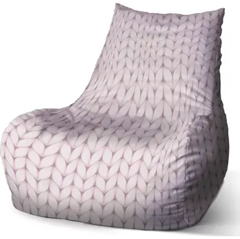 Sedací pytel Sedací vak Bean Bledě růžové pletení - Sablio - 60 x 70 x 70 cm