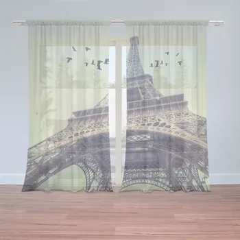 Záclona Sablio Záclony Eiffelova věž 3: 2 ks - 150x250 cm - Sablio