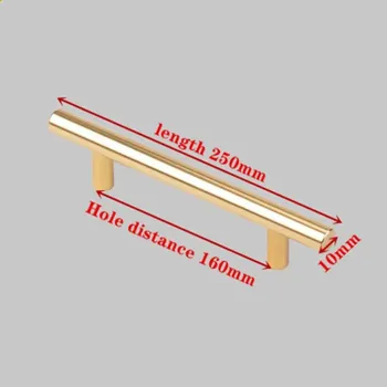 Nábytkové kování Nerezové černé kuchyňské madlo moderní | nábytková úchytka - Zlato-160 mm