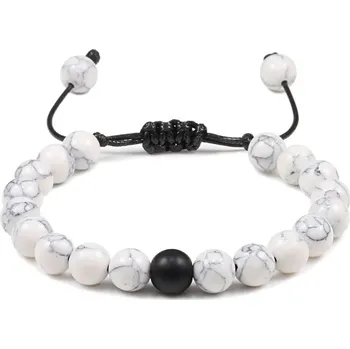 Náramek Minerální párový náramek | šperk - Černá borovice matná