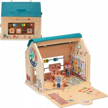 Dřevěná hračka LILLIPUTIENS Dřevěná škola se 3 figurkami
