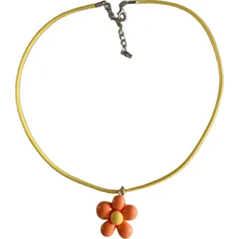 Náhrdelník Květinový náhrdelník s přívěskem | šperk - pomerančový