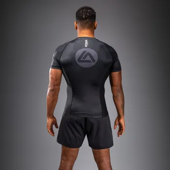 Sport Rashguard Venum x Roger Gracie Academy - krátké rukávy - Black Velikost: M