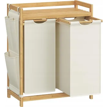 Koš na prádlo Volně stojící koš na prádlo Songmics 100 l, béžový, bílý