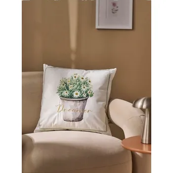 Povlak na polštářek Sinsay - Povlak na polštář s květinovým vzorem - krémová - 781IW-01X - 781IW-01X-ONE