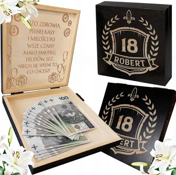 Dárková krabička DŘEVĚNÁ KRABIČKA NA DÁREK, INJEKCE HOTOVOSTI, ZÁSOBNÍK, NAROZENINY, UPOMÍNKA, ČERNÁ