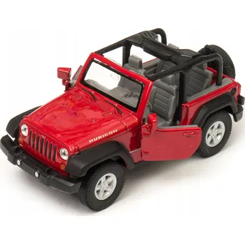 autíčko Kovový model auta Jeep Wrangler Rubicon 1:34 -39 WELLY Nex červený s otevřenou střechou