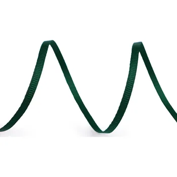 Stuha Rypsová stuha / poutko šíře 3 mm, malé, 15 zelená tmavá