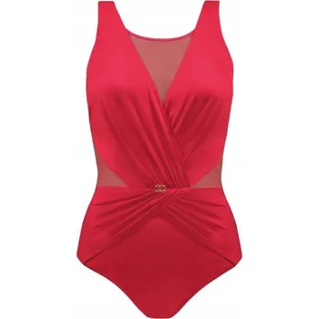 Dámské plavky Self jednodílné plavky červené barvy velikosti 3XL