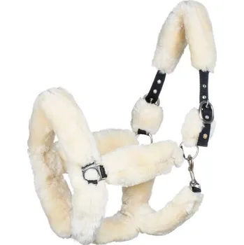 Ohlávka EQUESTRO s beránkem black/white FULL