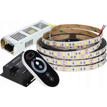 LED páska SADA 15m LED pásek 5050 Studená bílá + DOTYKOVÝ ovladač