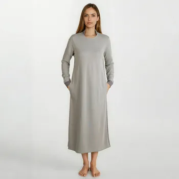 Dámská noční košile DÁMSKÁ NOČNÍ KOŠILE - HOME: Olivově šedá L