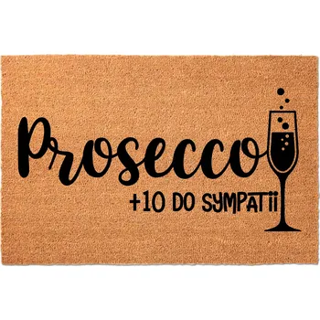 Rohožka KOKOSOVÁ VSTUPNÍ ROHOŽKA 40X60CM KE DVEŘÍM VTIPNÁ PROSECCO +10