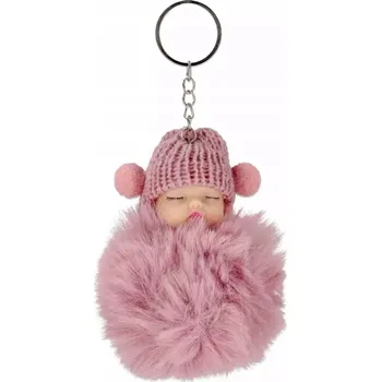 PŘÍVĚSEK NA KLÍČE PANENKA S BAMBULKOU