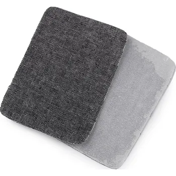 Nažehlovací záplaty riflové 5,3x7,9 cm, malé, 6 černá žíhaná